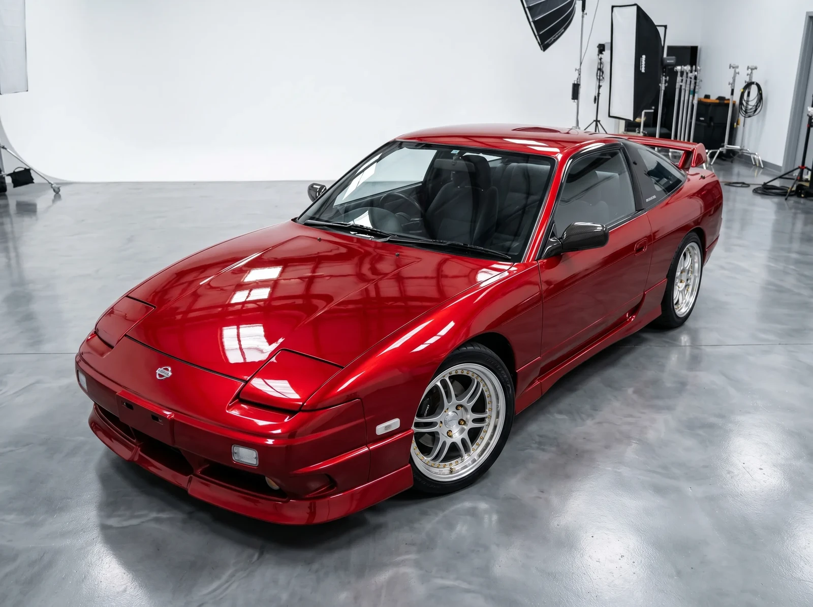 Nissan 180sx classic with deep, reflective paint finish that commands attention and inspires admiration at every angle.